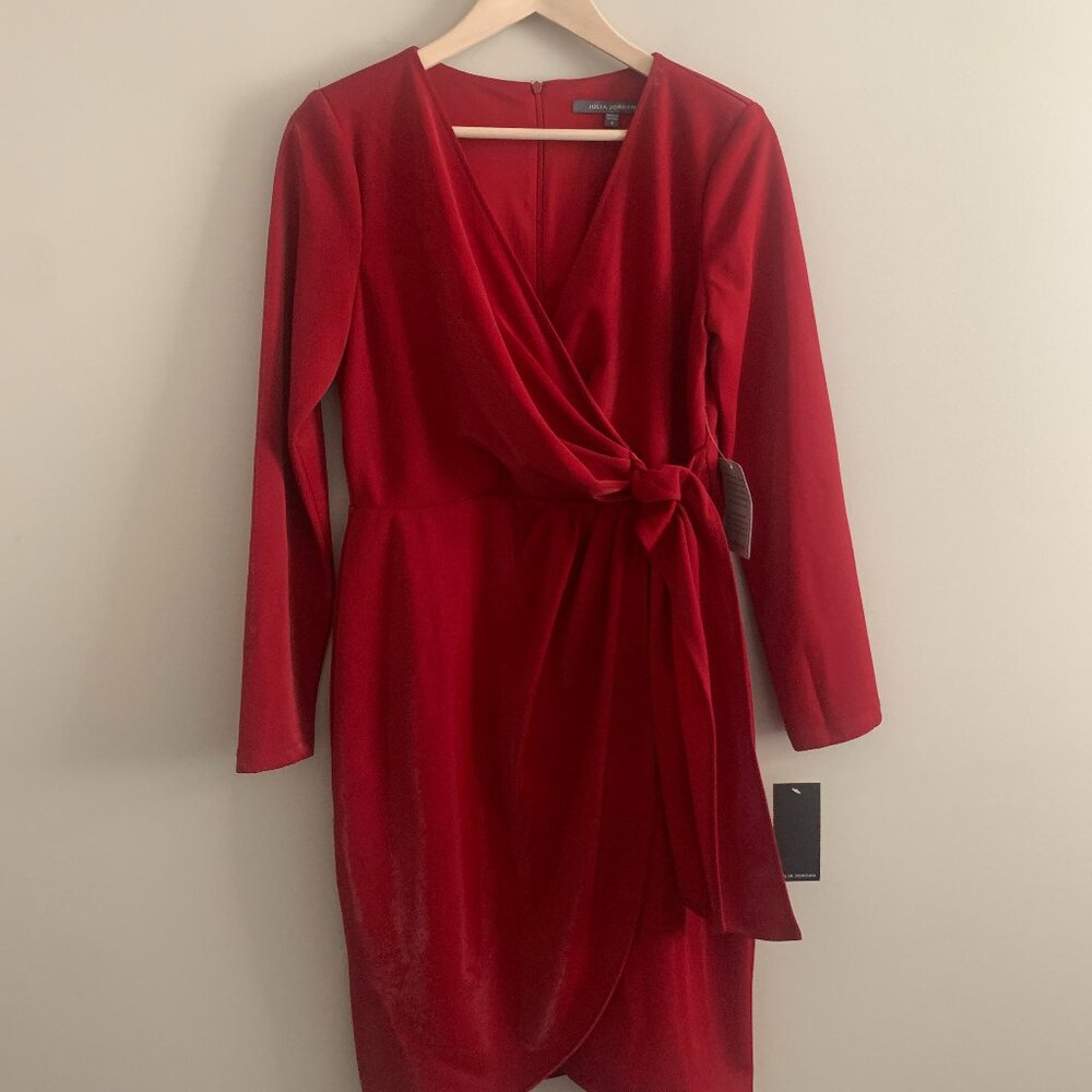 NWT | Julia Jordan Red Long Sleeve Wrap Dress – Size 4